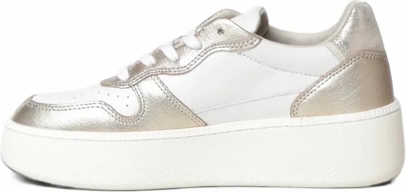 D.A.T.E. metallic-effect panelled sneakers Wit - Foto 4