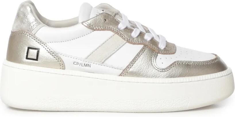 D.A.T.E. metallic-effect panelled sneakers Wit - Foto 3