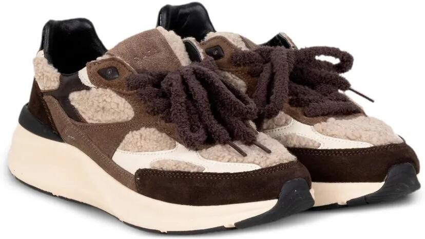 D.A.T.E. Musa Teddy sneakers met lammy vlak Bruin - Foto 3