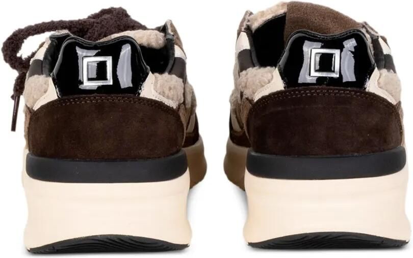 D.A.T.E. Musa Teddy sneakers met lammy vlak Bruin - Foto 2