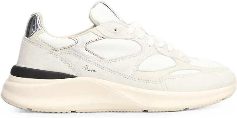 D.A.T.E. Sandalen met metallic-effekt en vlakken Wit