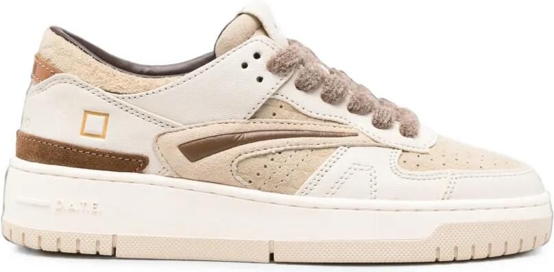 D.A.T.E. Sneakers met leren vlakken Beige