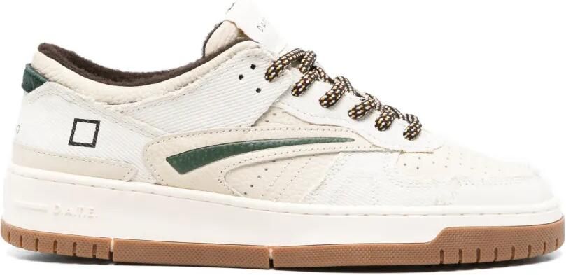 D.A.T.E. Torneo leren sneakers met vlakken Beige