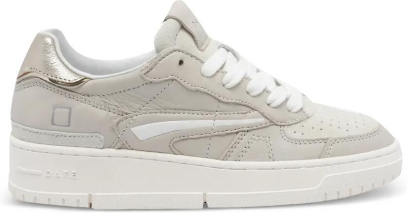 D.A.T.E. Torneo sneakers met metallic afwerking en vlakken Beige