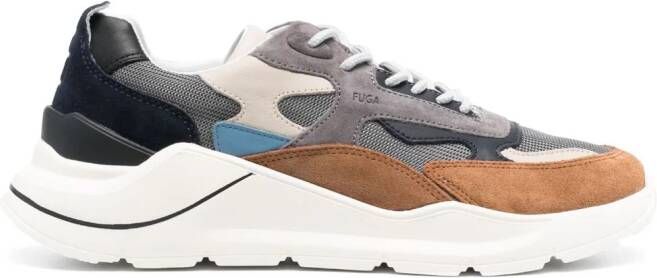 D.A.T.E. Fuga sneakers met vlakken Bruin