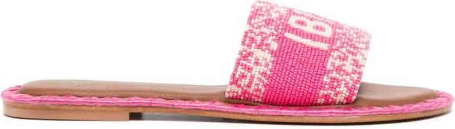 DE SIENA SHOES Ibiza slippers met kralen Roze