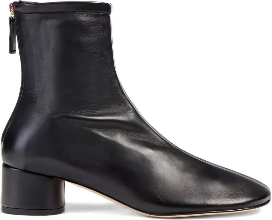 Dear Frances 50 mm Harlie leren enkellaarzen Zwart