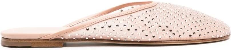 Dear Frances Balla mesh slippers met kristallen Roze