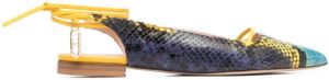 Dee Ocleppo Ballerina's van slangenleer Blauw