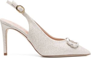 Dee Ocleppo Slinky pumps met kristallen Zilver