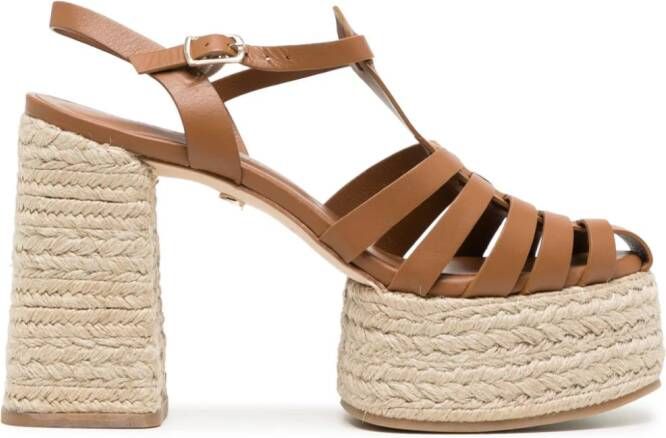 Dee Ocleppo Tulum leren espadrilles Beige