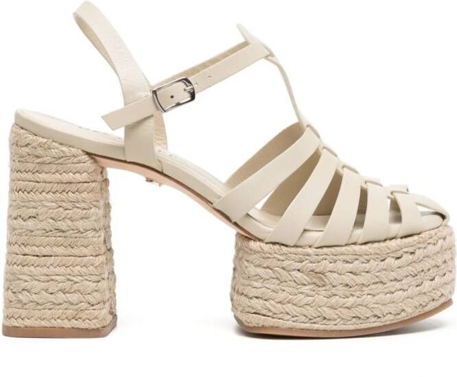 Dee Ocleppo Tulum leren espadrilles Beige