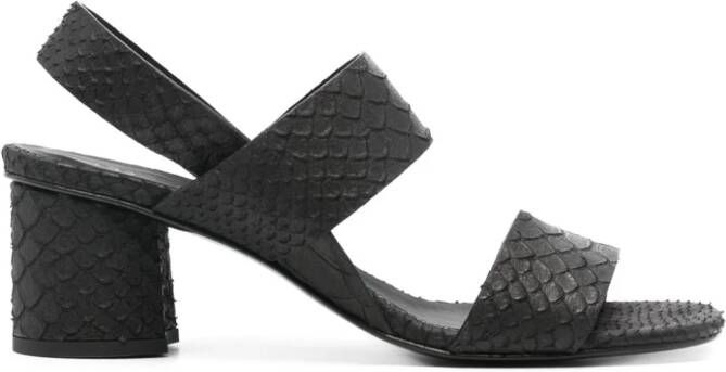 Del Carlo Leren sandalen Zwart