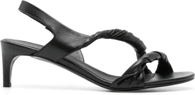 Del Carlo 60mm gedraaide leren sandalen Zwart