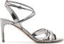Del Carlo 85mm sandalen met slangenleer-effect Grijs - Thumbnail 1