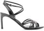 Del Carlo 85mm sandalen met slangenleer-effect Zwart - Thumbnail 1