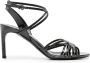 Del Carlo 85mm sandalen met slangenleer-effect Zwart - Thumbnail 1