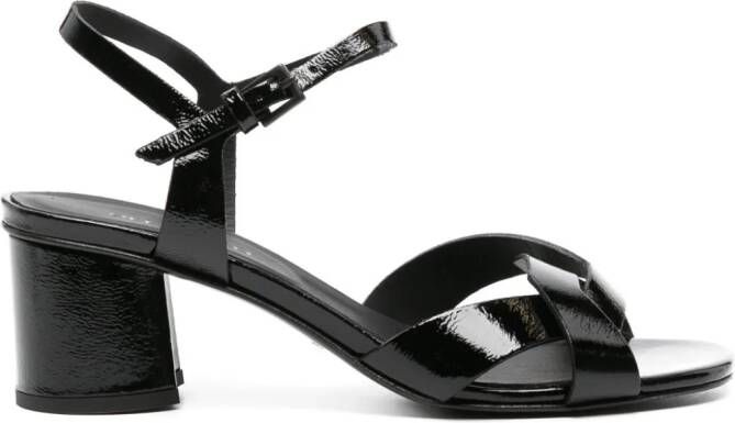 Del Carlo Ben 55mm leather sandals Zwart