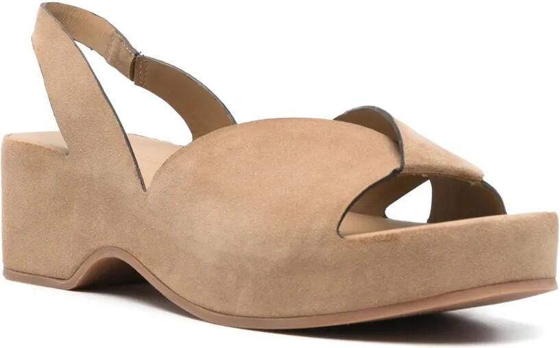 Del Carlo 50 mm suède slingback sandalen Bruin - Foto 2