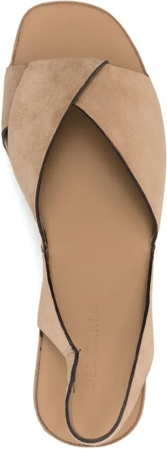 Del Carlo 50 mm suède slingback sandalen Bruin - Foto 4