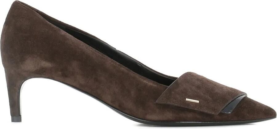 Del Carlo 55 mm suède pumps met puntige neus Bruin
