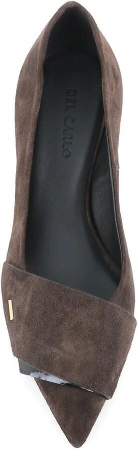Del Carlo 55 mm suède pumps met puntige neus Bruin - Foto 5