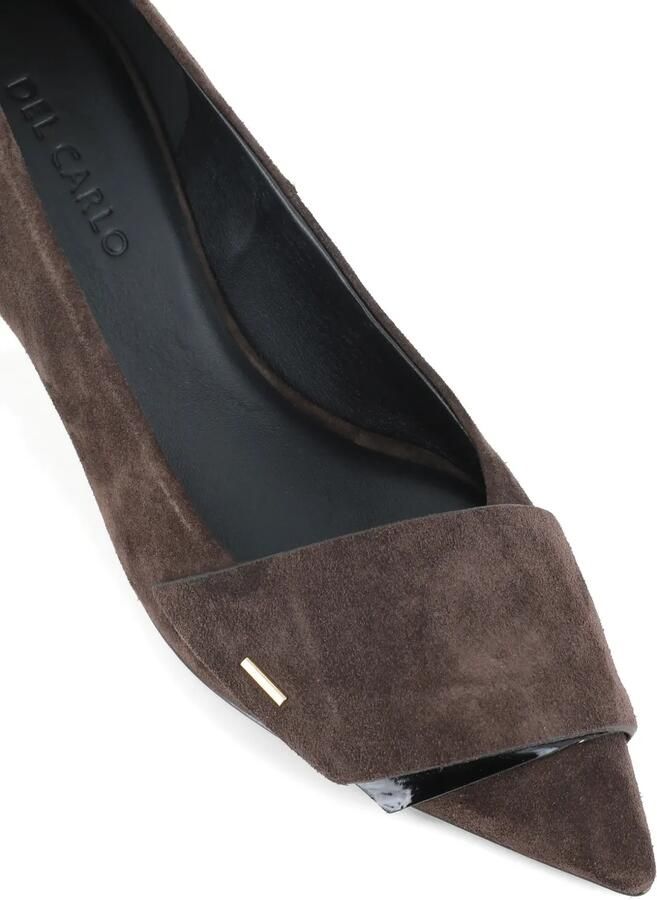 Del Carlo 55 mm suède pumps met puntige neus Bruin - Foto 2