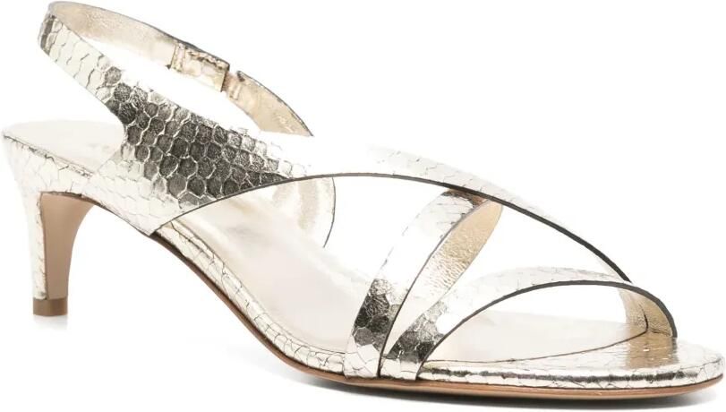 Del Carlo 55mm sandalen met slangenleer-effect Goud - Foto 2