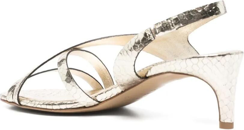 Del Carlo 55mm sandalen met slangenleer-effect Goud - Foto 3