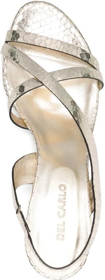 Del Carlo 55mm sandalen met slangenleer-effect Goud - Foto 4