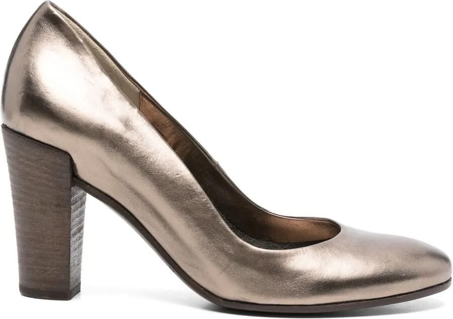Del Carlo 80 mm metallic pumps Goud