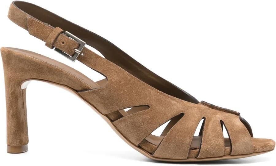 Del Carlo 80 mm suède sandalen Bruin