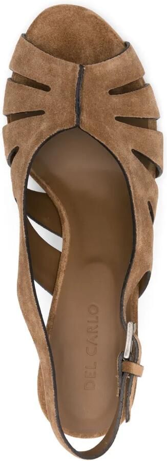 Del Carlo 80 mm suède sandalen Bruin - Foto 4