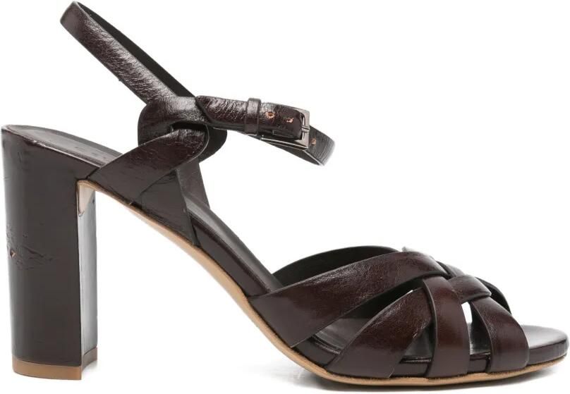 Del Carlo Atene sandalen met geweven bandje en gespsluiting Bruin