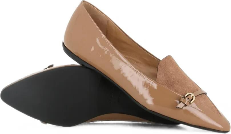 Del Carlo Ballerina's met puntige neus en strik-detail Beige - Foto 2