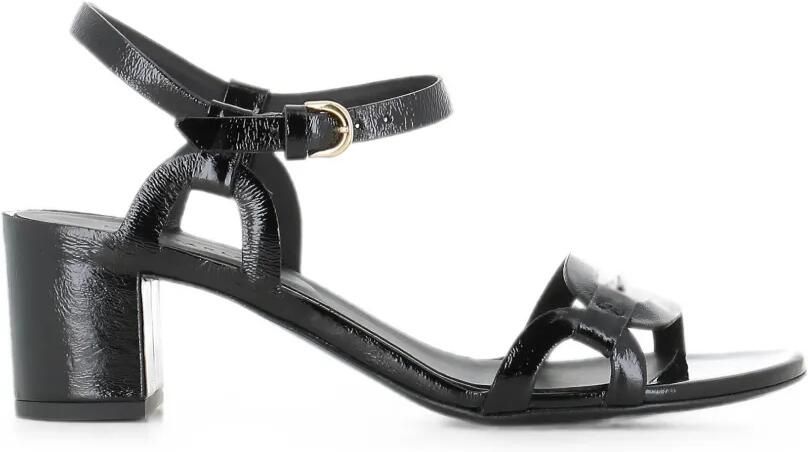 Del Carlo Betty lakleren sandalen met gesp Zwart