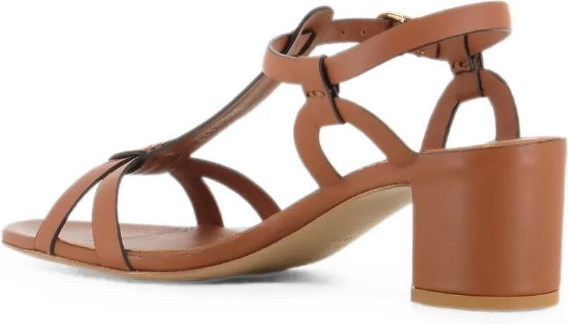 Del Carlo Betty sandalen met blokhak en T-bar Bruin - Foto 3