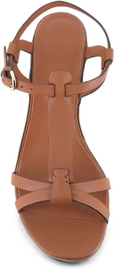 Del Carlo Betty sandalen met blokhak en T-bar Bruin - Foto 4
