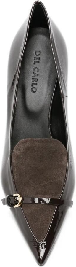 Del Carlo buckle-detail patent leather pumps Bruin - Foto 4