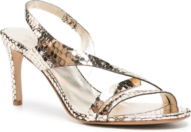 Del Carlo Cannes 11527 sandalen met slangen-effect en bandjes Goud - Foto 3