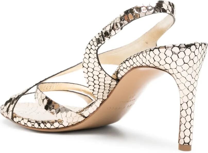 Del Carlo Cannes 11527 sandalen met slangen-effect en bandjes Goud - Foto 2