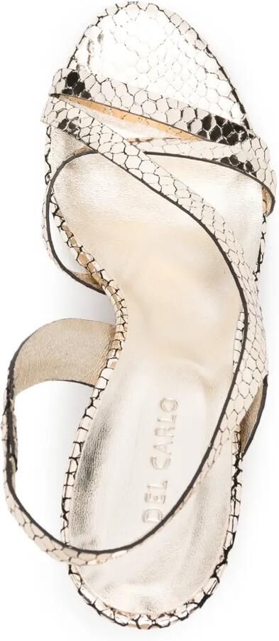Del Carlo Cannes 11527 sandalen met slangen-effect en bandjes Goud - Foto 4