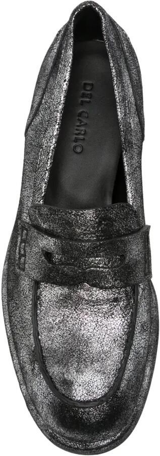 Del Carlo cracked-effect leather loafers Zilver - Foto 2