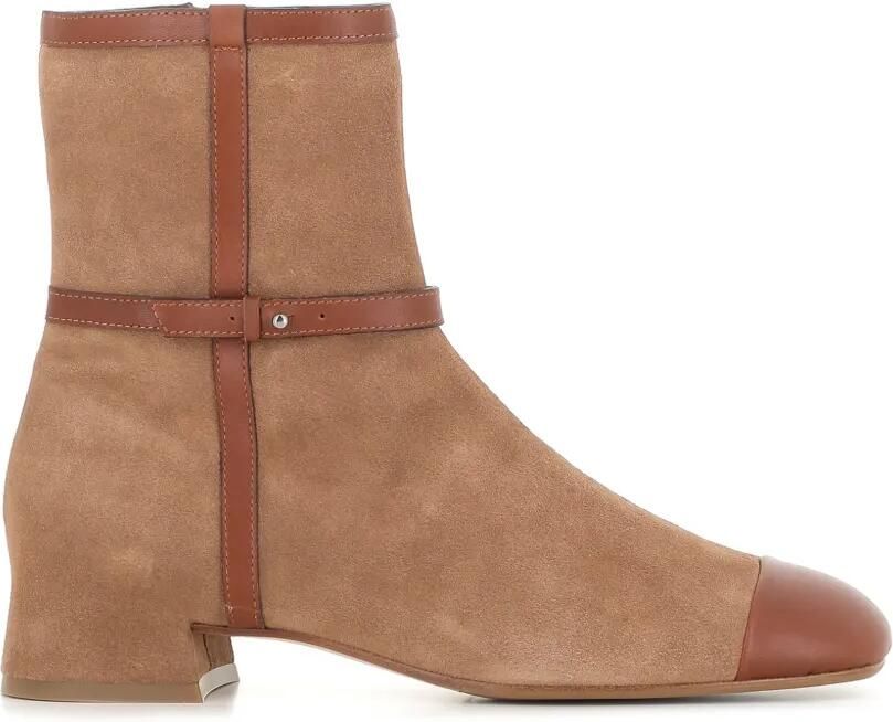 Del Carlo Enkellaarzen met leren afwerking Bruin