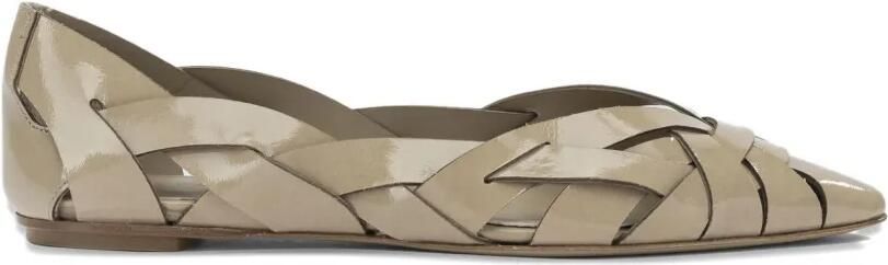 Del Carlo Geweven ballerina's met puntige neus Beige