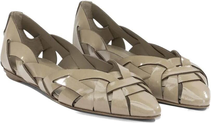 Del Carlo Geweven ballerina's met puntige neus Beige - Foto 3
