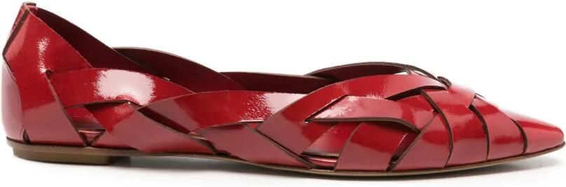Del Carlo Geweven lakleren ballerina's Rood