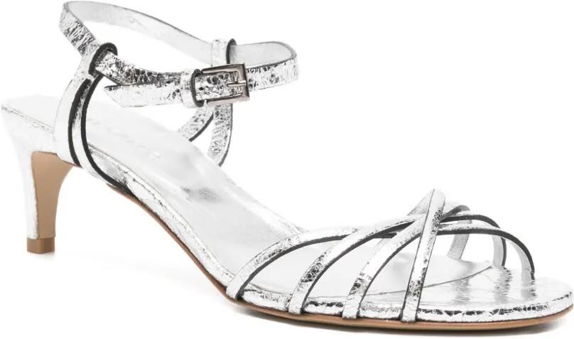 Del Carlo Iride sandalen met gebarsten effect en bandjes Zilver - Foto 2