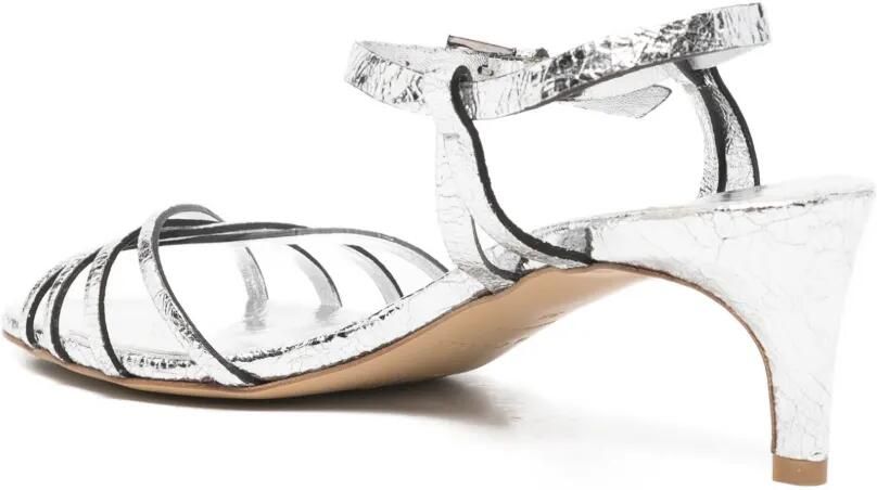 Del Carlo Iride sandalen met gebarsten effect en bandjes Zilver - Foto 3