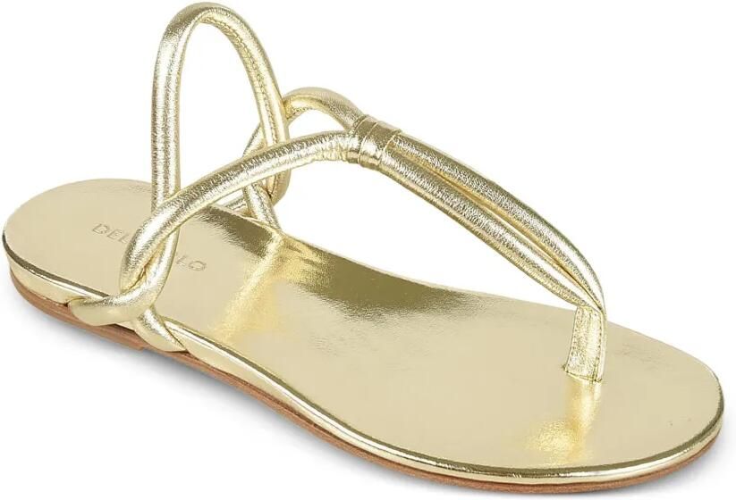 Del Carlo Leren sandalen Goud